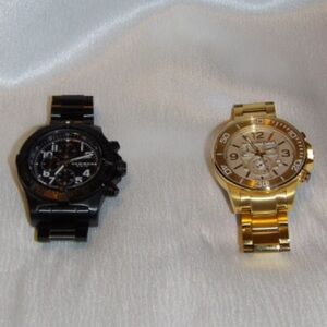 Akribos XXIV + Mulco BUNDLE — Black and Gold Men's Watches